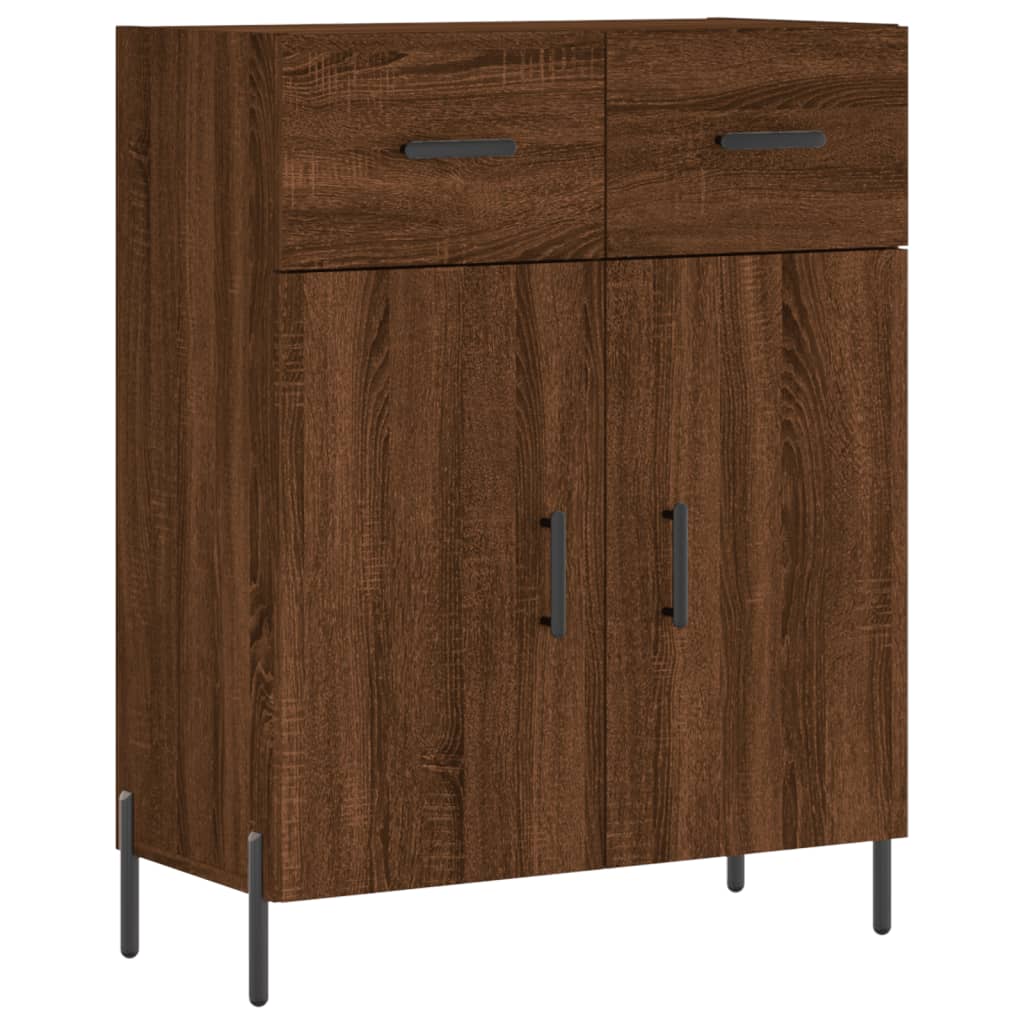 skænk 69,5x34x90 cm konstrueret træ brun egetræsfarve