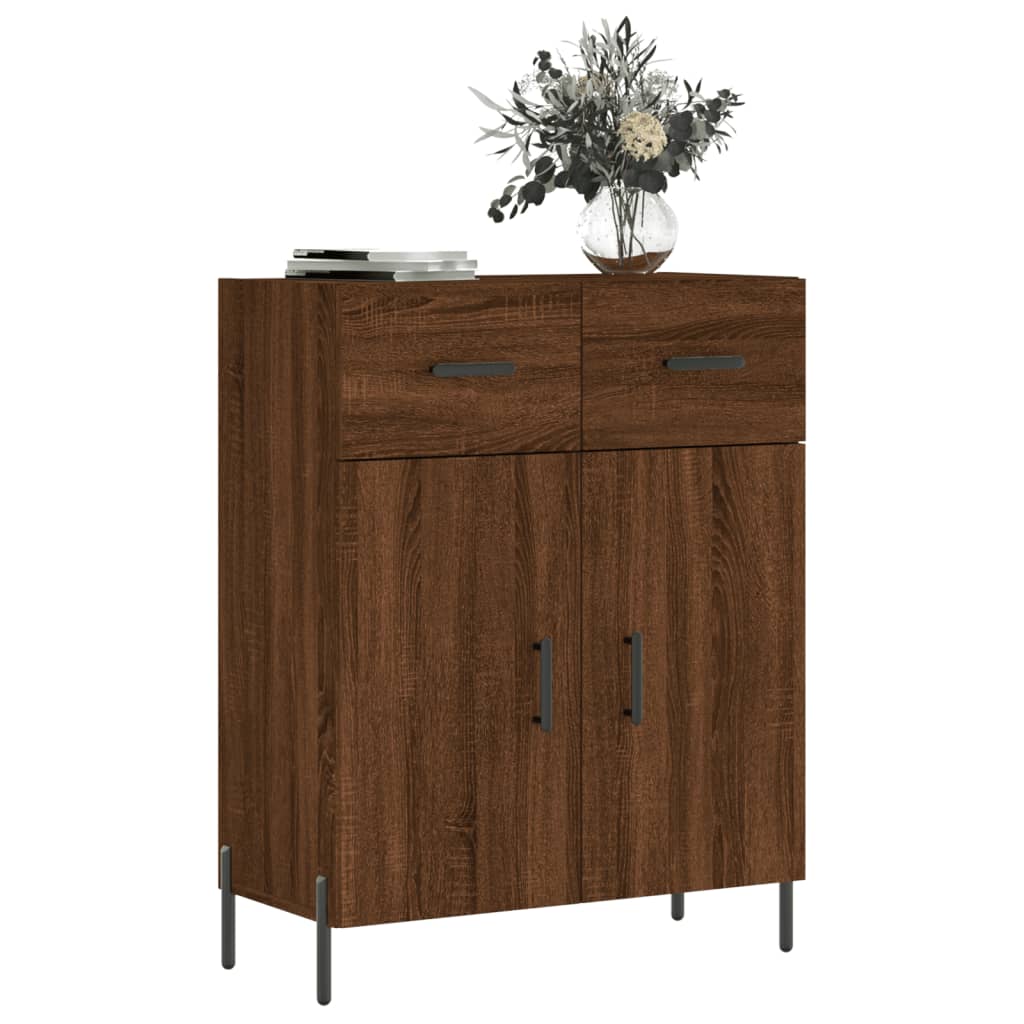 skænk 69,5x34x90 cm konstrueret træ brun egetræsfarve