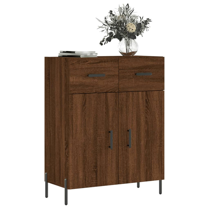 skænk 69,5x34x90 cm konstrueret træ brun egetræsfarve