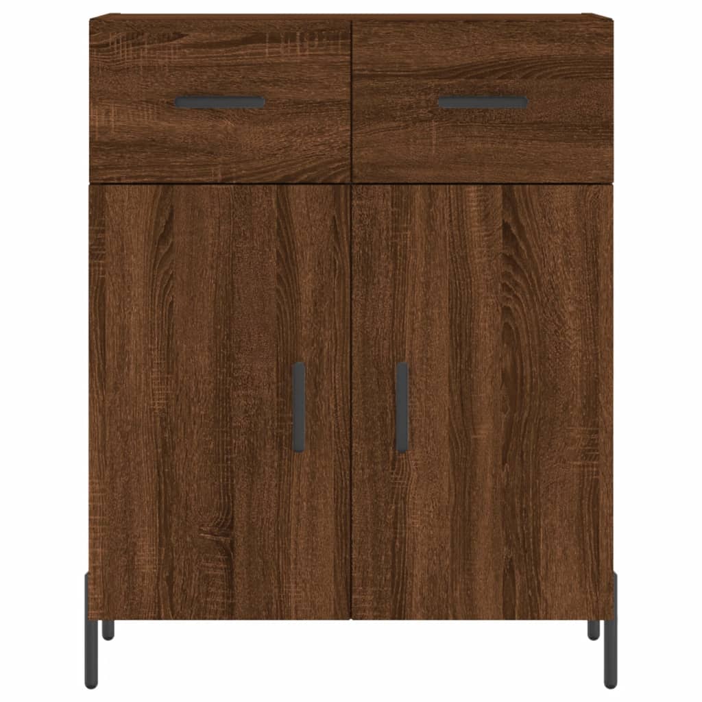 skænk 69,5x34x90 cm konstrueret træ brun egetræsfarve
