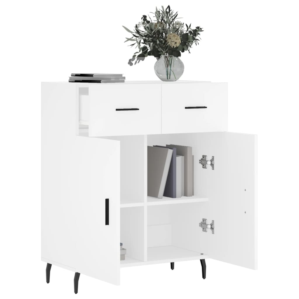 skænk 69,5x34x90 cm konstrueret træ hvid