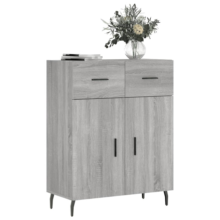 skænk 69,5x34x90 cm konstrueret træ grå sonoma-eg