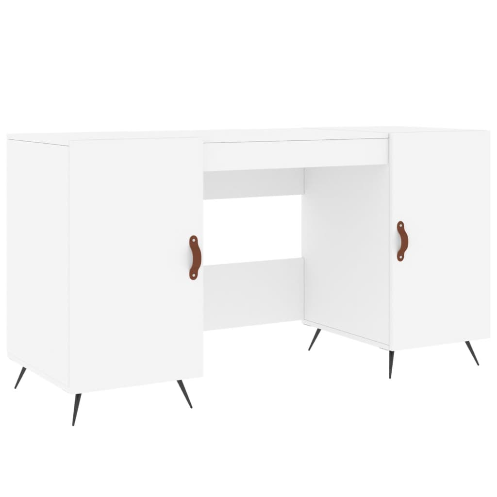 skrivebord 140x50x75 cm konstrueret træ hvid