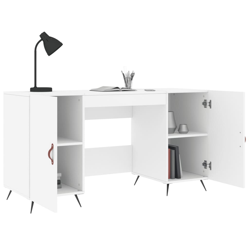 skrivebord 140x50x75 cm konstrueret træ hvid