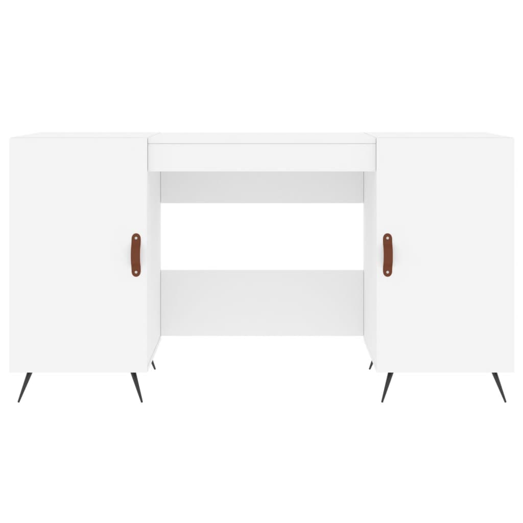 skrivebord 140x50x75 cm konstrueret træ hvid