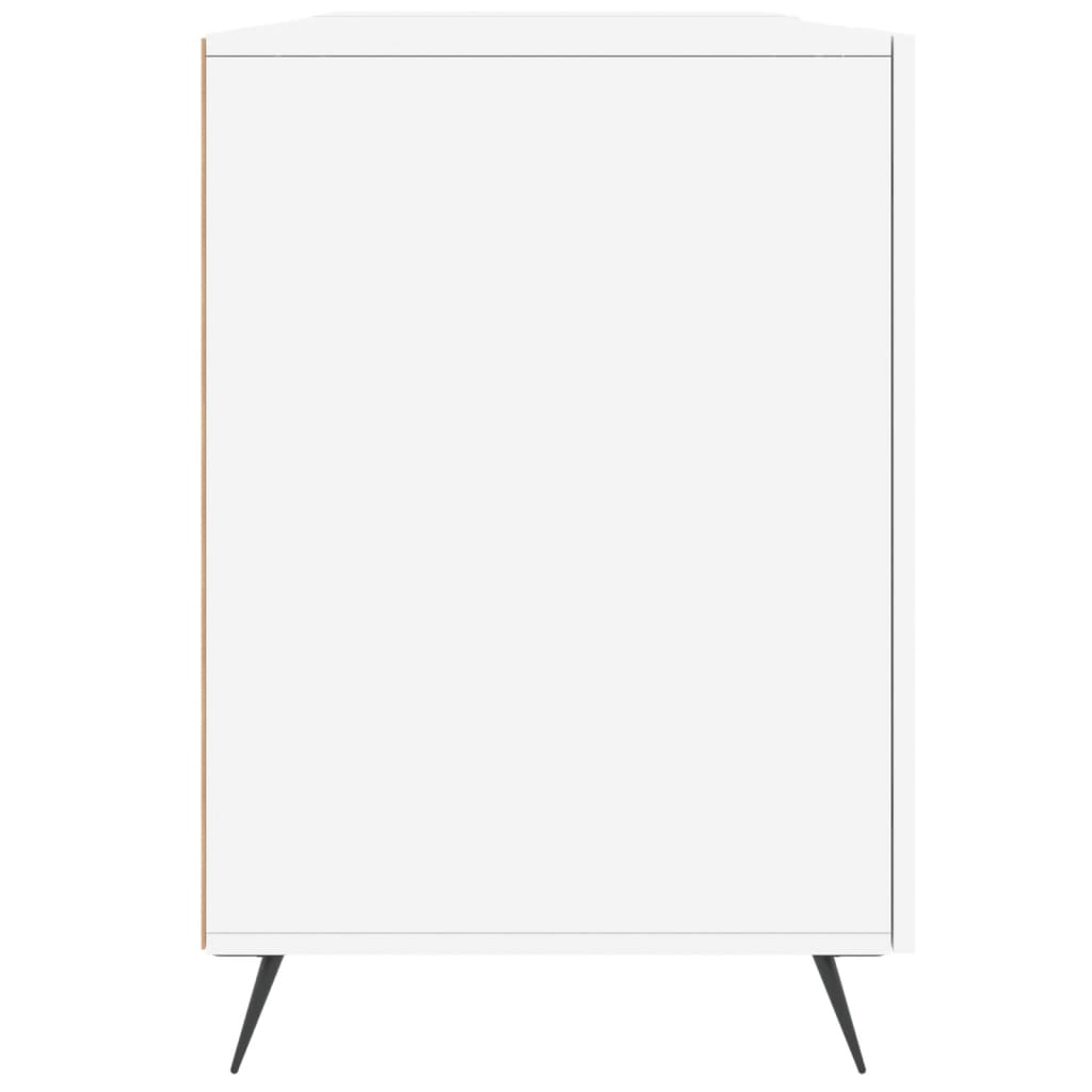 skrivebord 140x50x75 cm konstrueret træ hvid højglans