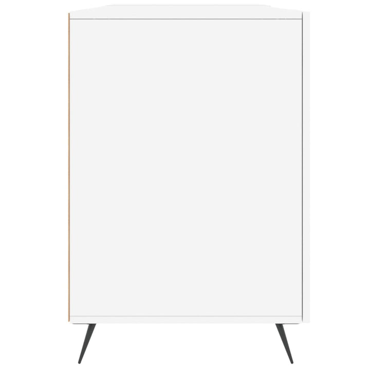 skrivebord 140x50x75 cm konstrueret træ hvid højglans