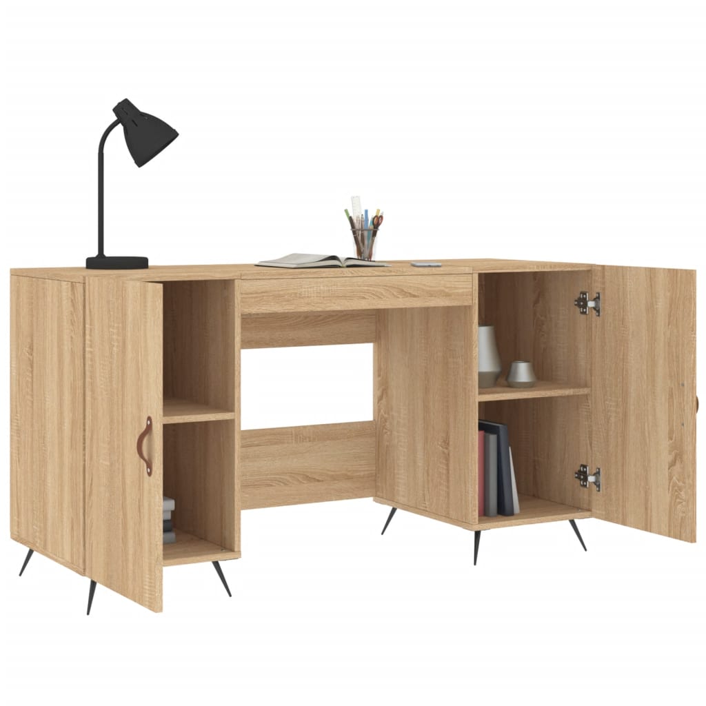 skrivebord 140x50x75 cm konstrueret træ sonoma-eg
