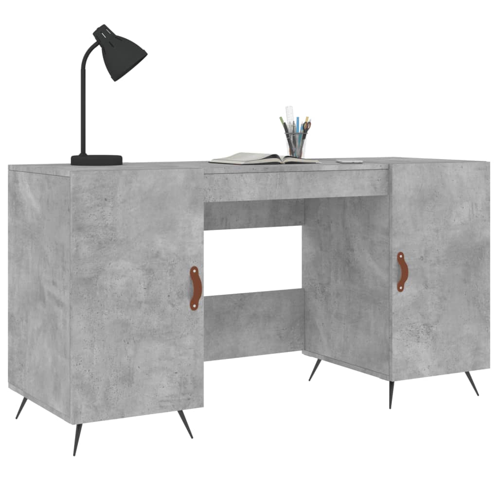 skrivebord 140x50x75 cm konstrueret træ betongrå