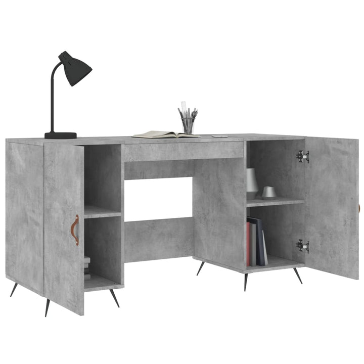 skrivebord 140x50x75 cm konstrueret træ betongrå