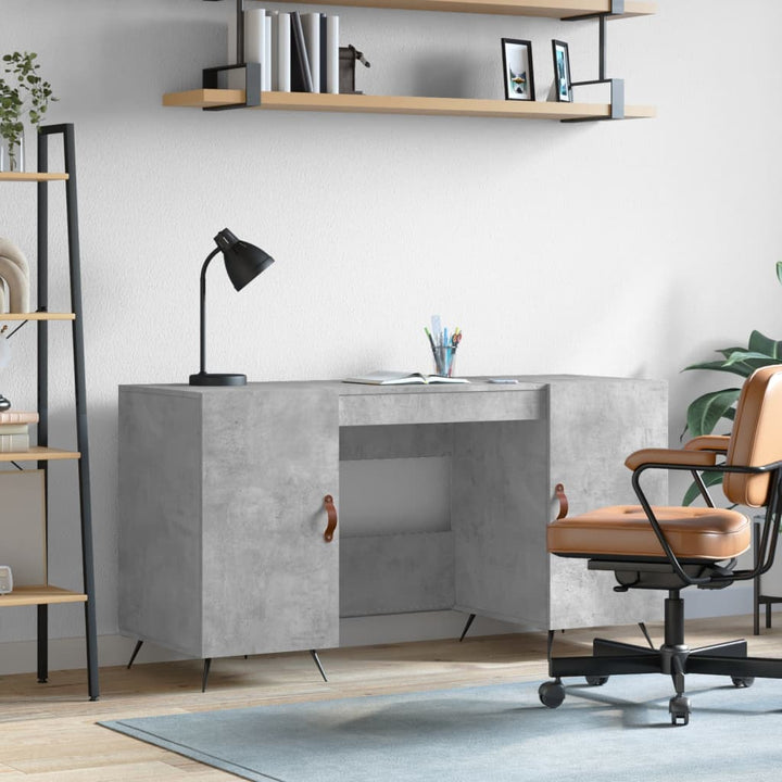 skrivebord 140x50x75 cm konstrueret træ betongrå