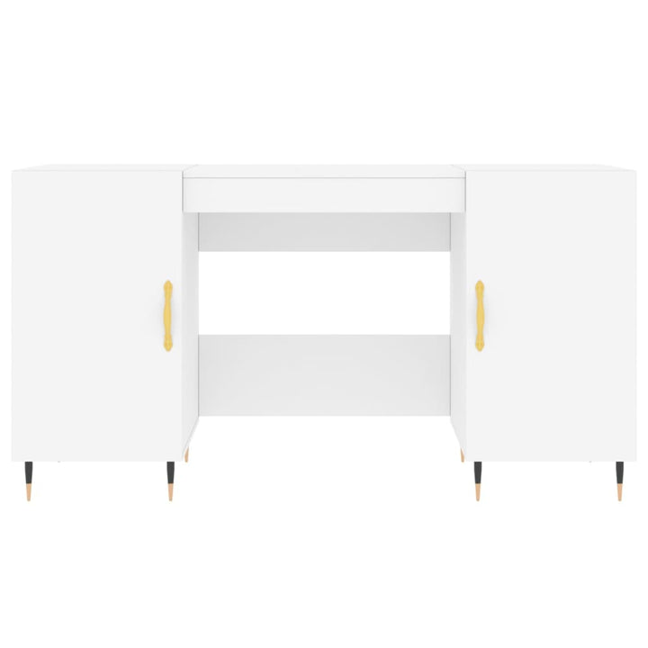 skrivebord 140x50x75 cm konstrueret træ hvid