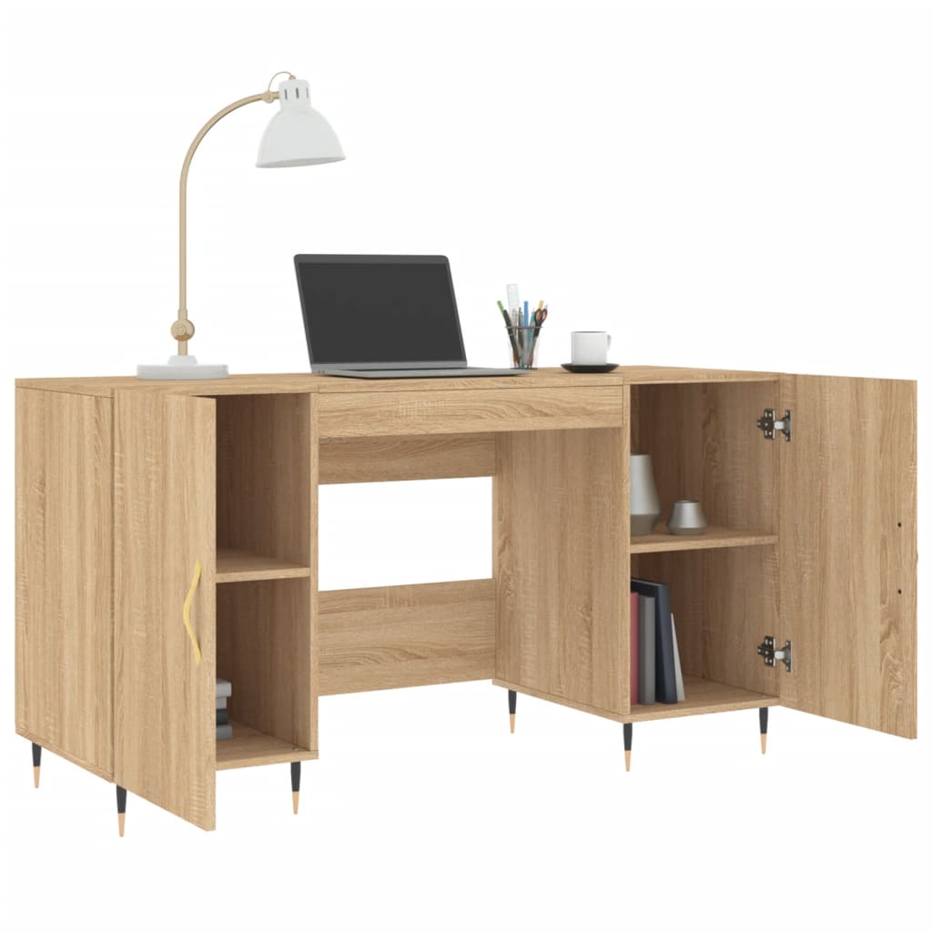 skrivebord 140x50x75 cm konstrueret træ sonoma-eg