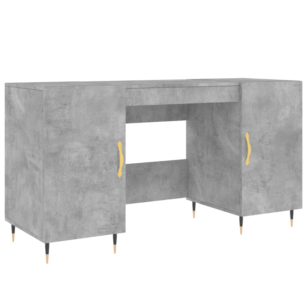 skrivebord 140x50x75 cm konstrueret træ betongrå