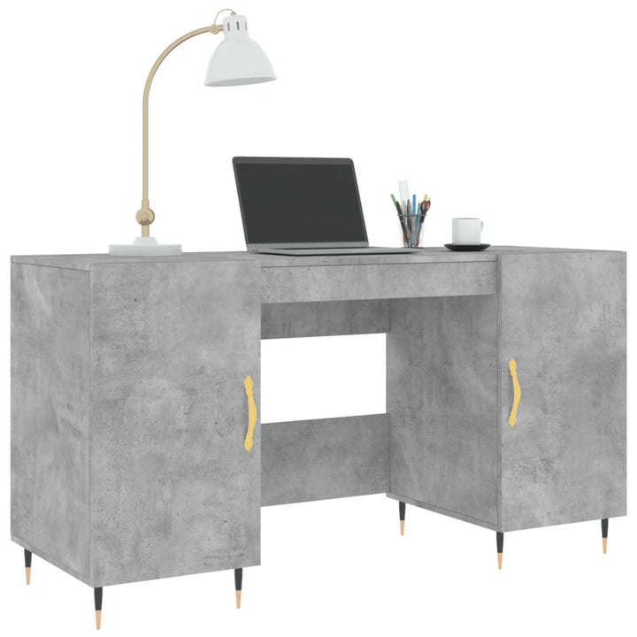 skrivebord 140x50x75 cm konstrueret træ betongrå