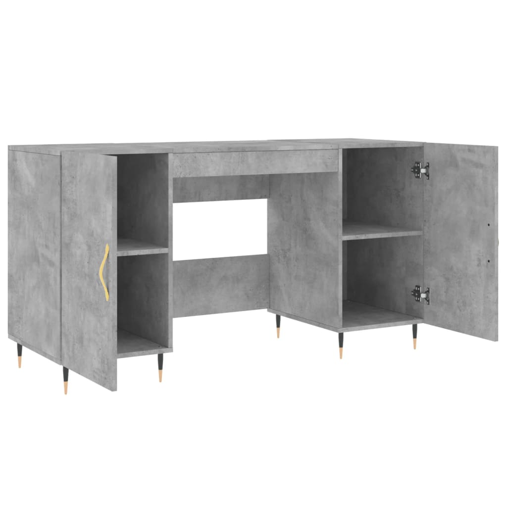 skrivebord 140x50x75 cm konstrueret træ betongrå