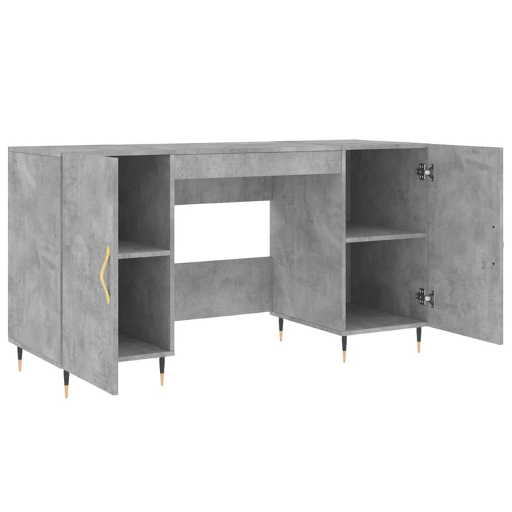 skrivebord 140x50x75 cm konstrueret træ betongrå
