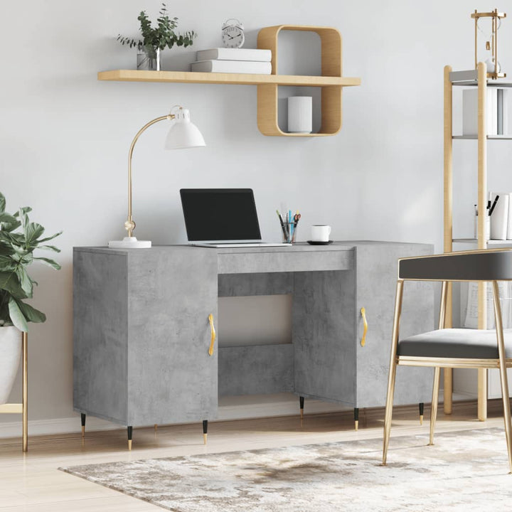 skrivebord 140x50x75 cm konstrueret træ betongrå