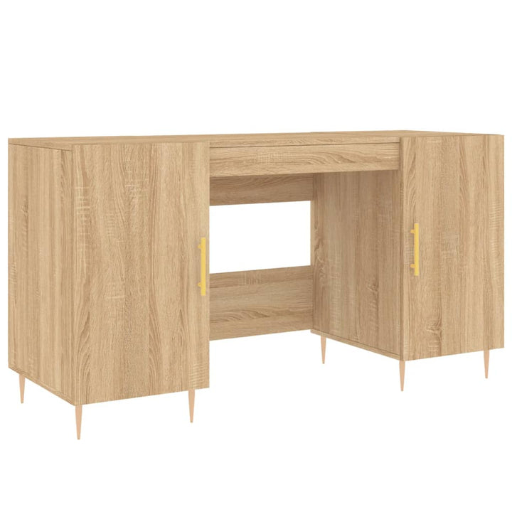 skrivebord 140x50x75 cm konstrueret træ sonoma-eg