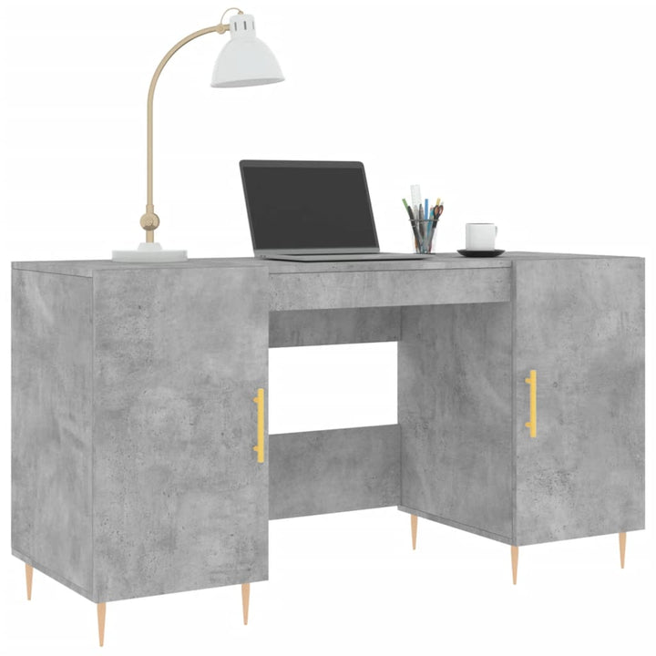 skrivebord 140x50x75 cm konstrueret træ betongrå