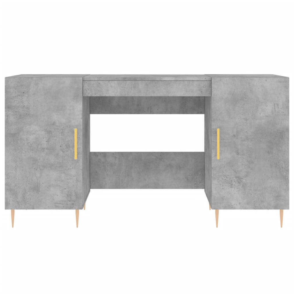 skrivebord 140x50x75 cm konstrueret træ betongrå