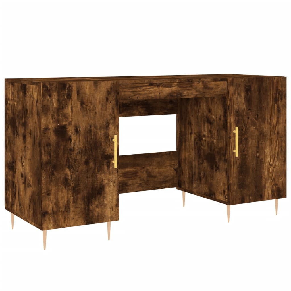 skrivebord 140x50x75 cm konstrueret træ røget egetræsfarve