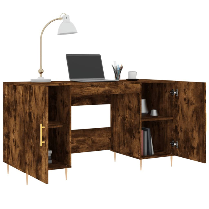 skrivebord 140x50x75 cm konstrueret træ røget egetræsfarve