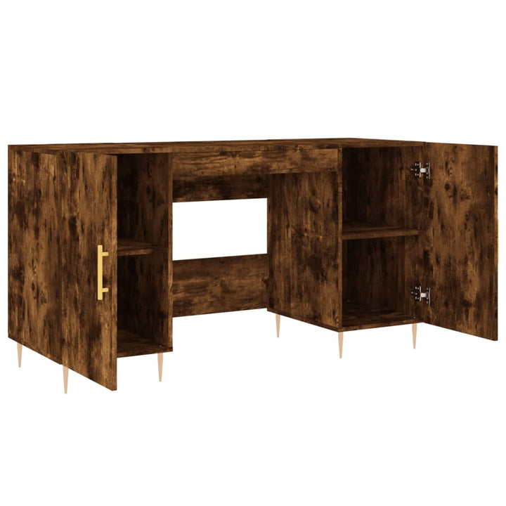 skrivebord 140x50x75 cm konstrueret træ røget egetræsfarve