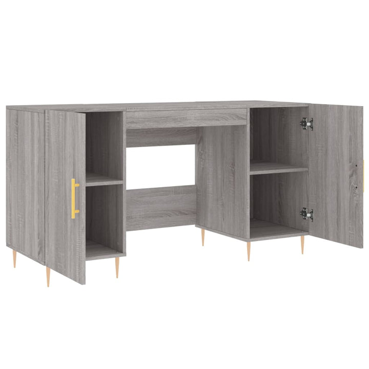 skrivebord 140x50x75 cm konstrueret træ grå sonoma-eg