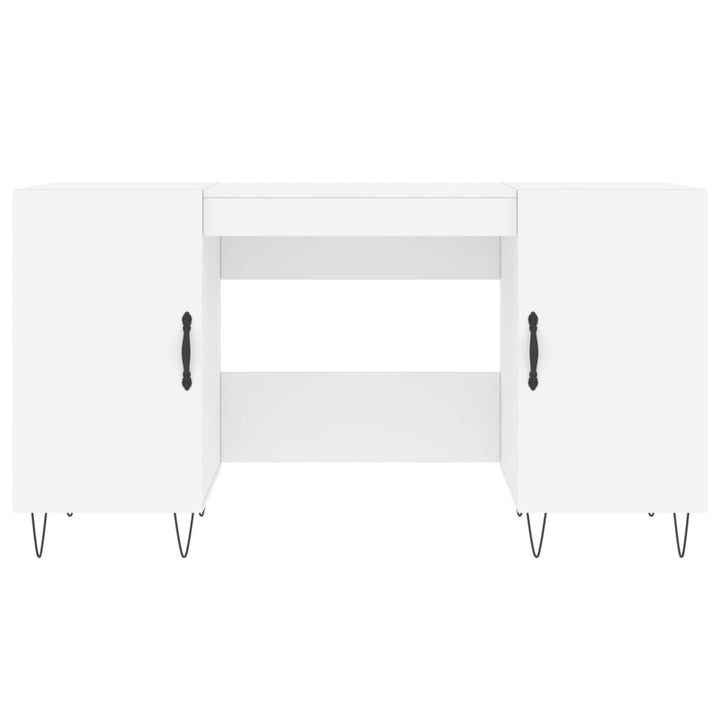 skrivebord 140x50x75 cm konstrueret træ hvid