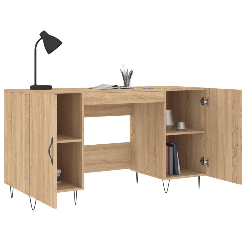 skrivebord 140x50x75 cm konstrueret træ sonoma-eg