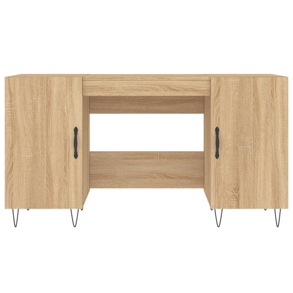 skrivebord 140x50x75 cm konstrueret træ sonoma-eg