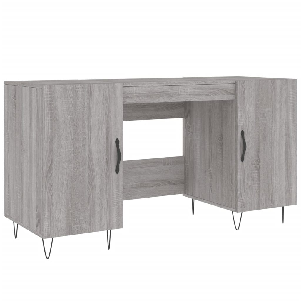 skrivebord 140x50x75 cm konstrueret træ grå sonoma-eg