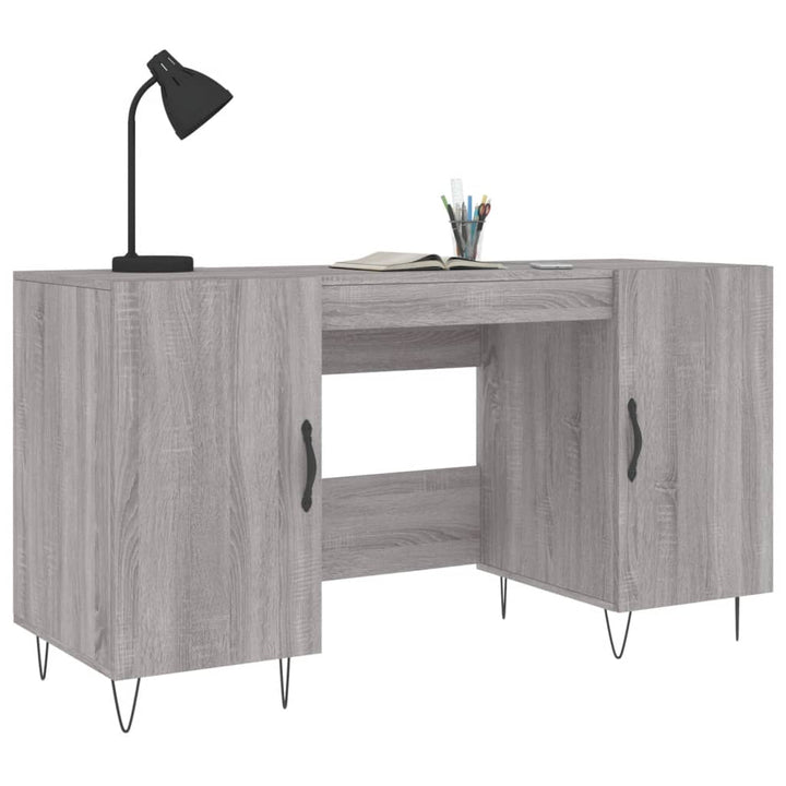 skrivebord 140x50x75 cm konstrueret træ grå sonoma-eg