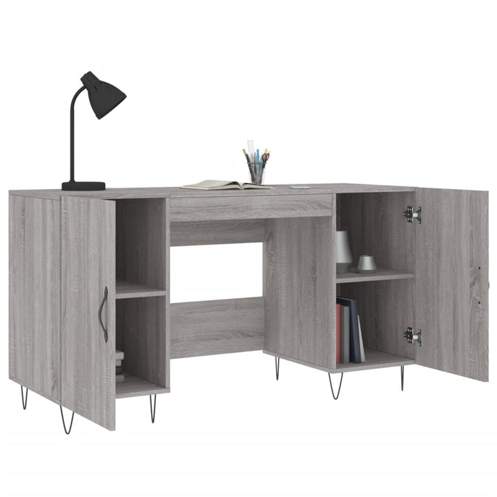 skrivebord 140x50x75 cm konstrueret træ grå sonoma-eg