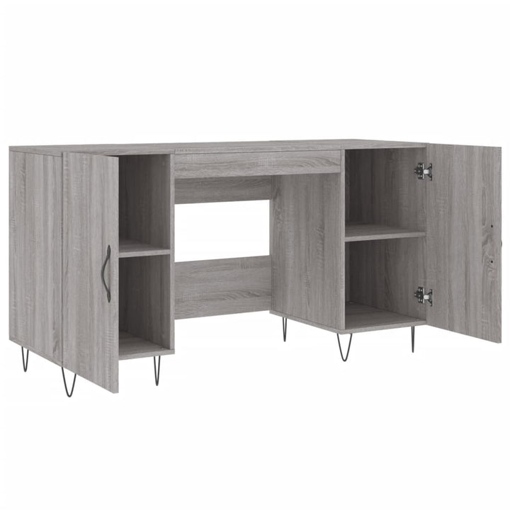 skrivebord 140x50x75 cm konstrueret træ grå sonoma-eg