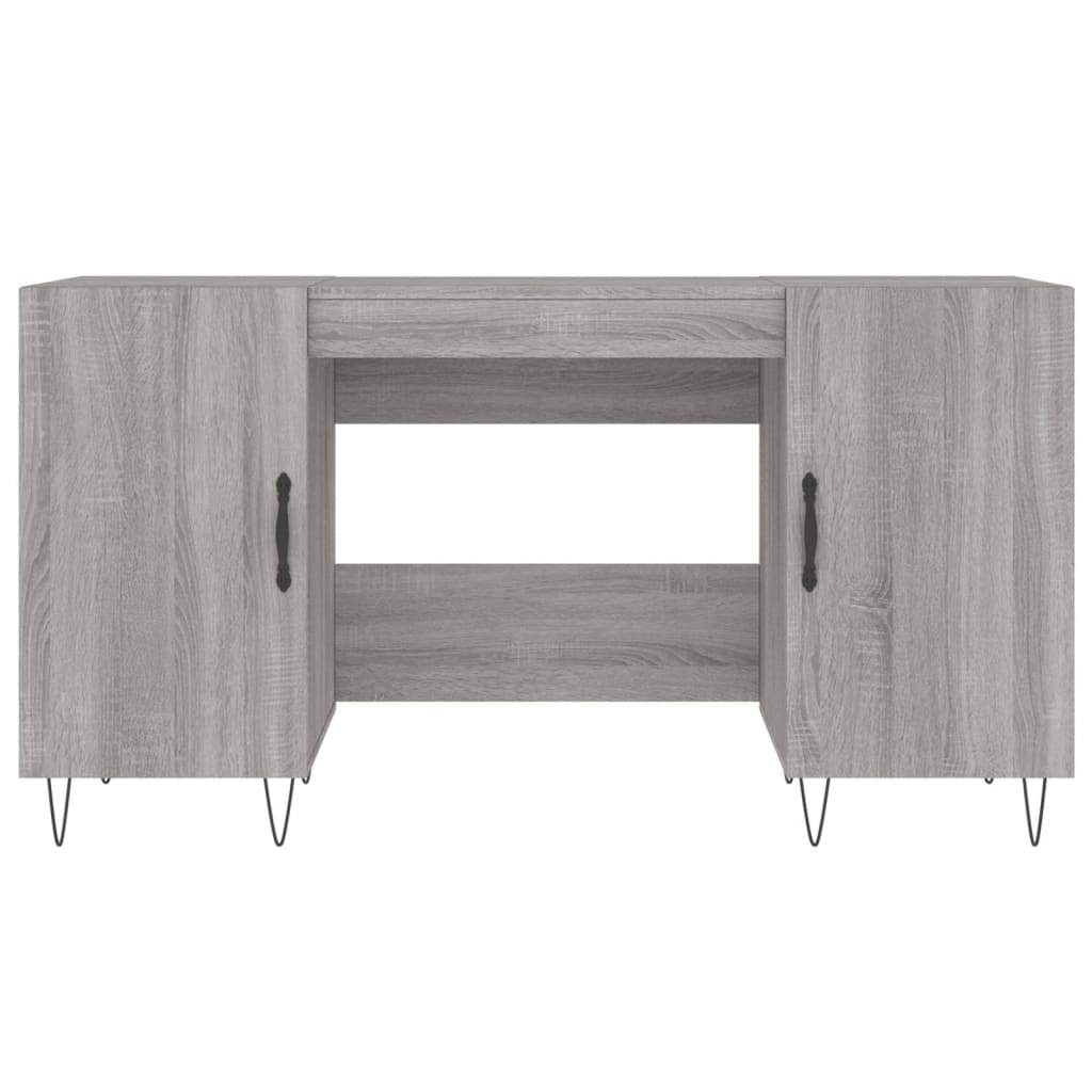 skrivebord 140x50x75 cm konstrueret træ grå sonoma-eg