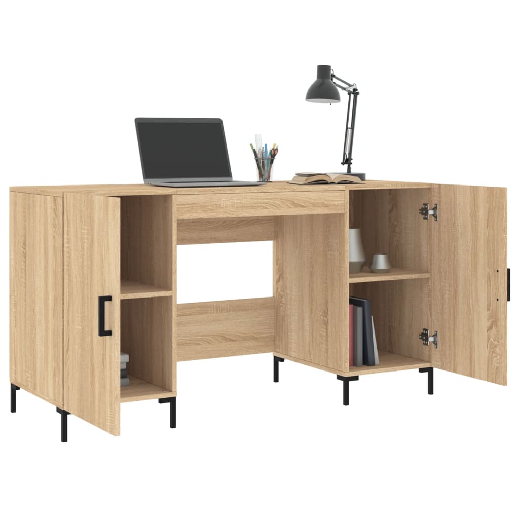 skrivebord 140x50x75 cm konstrueret træ sonoma-eg