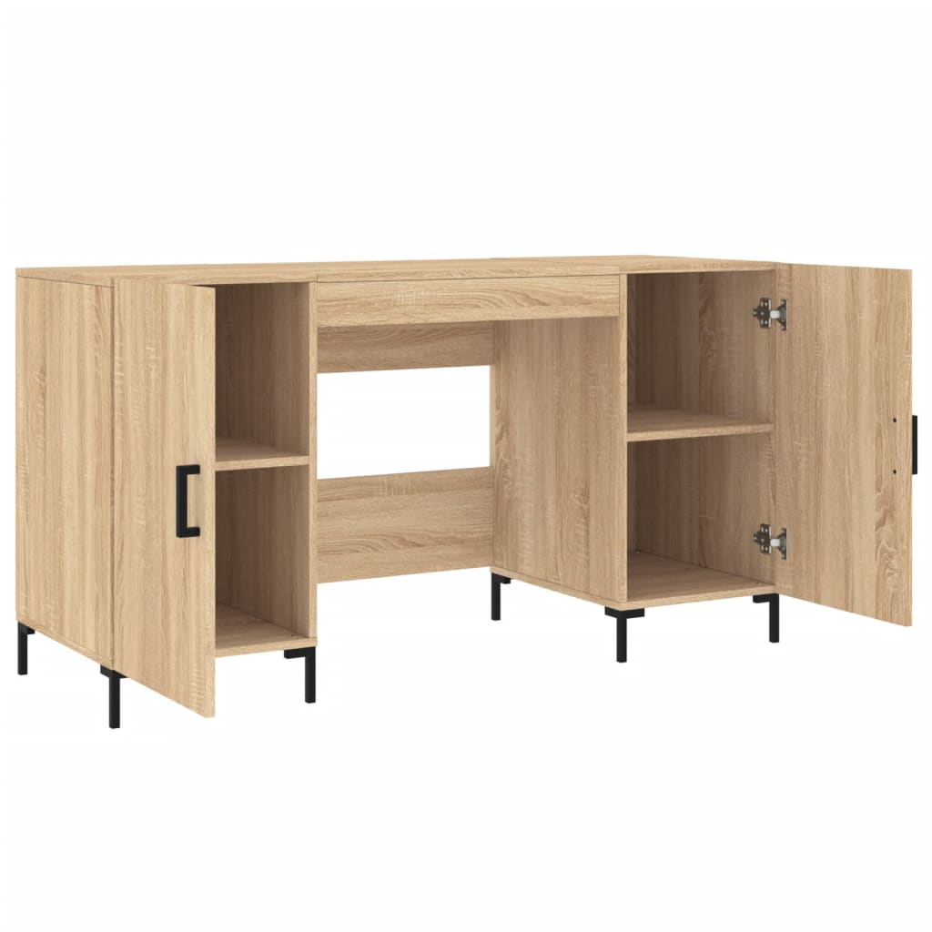 skrivebord 140x50x75 cm konstrueret træ sonoma-eg