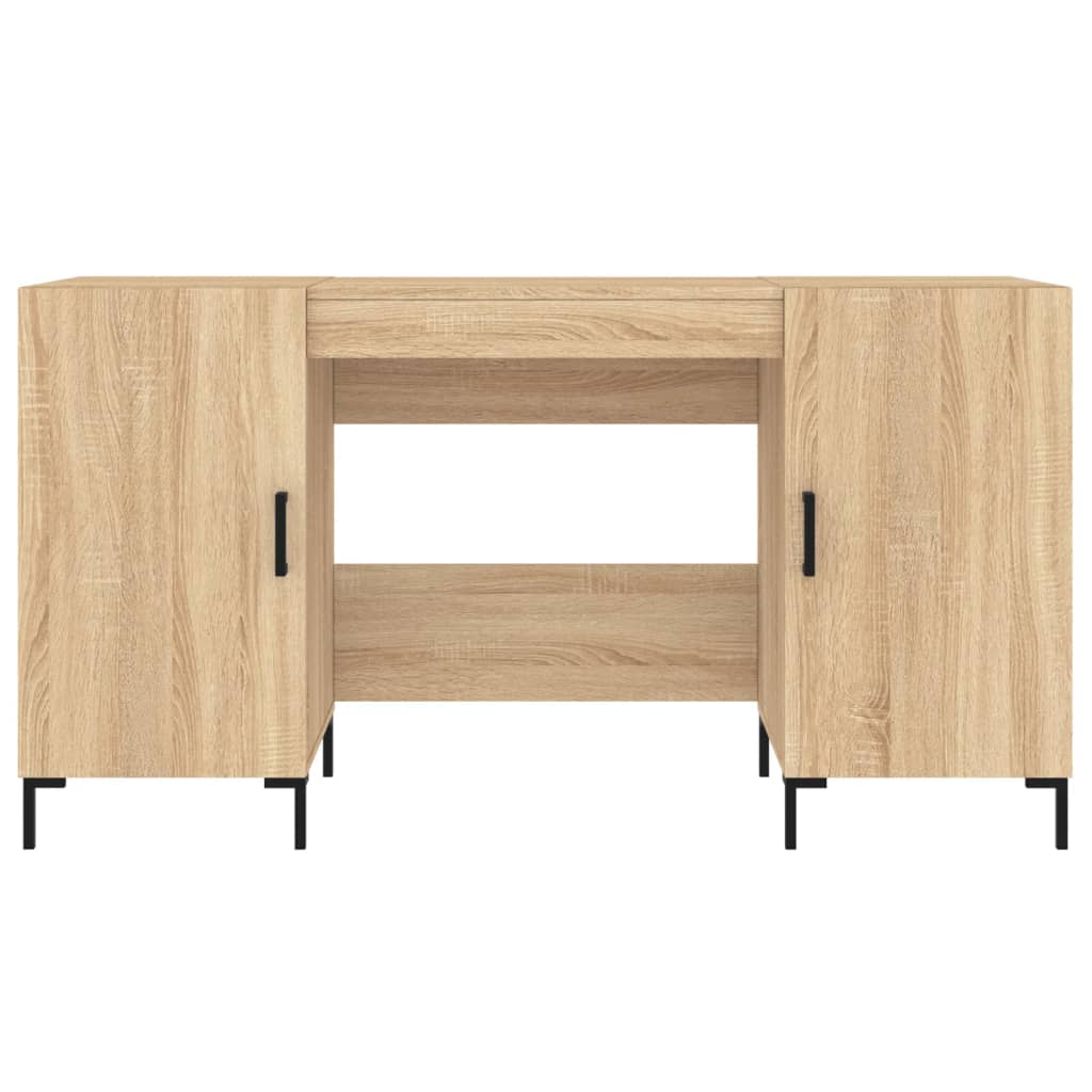 skrivebord 140x50x75 cm konstrueret træ sonoma-eg