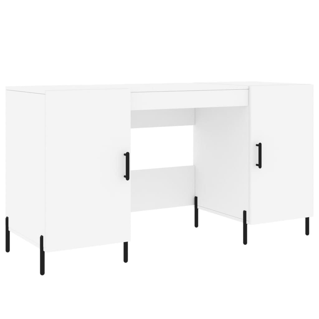 skrivebord 140x50x75 cm konstrueret træ hvid