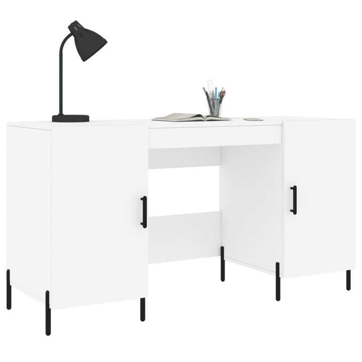 skrivebord 140x50x75 cm konstrueret træ hvid