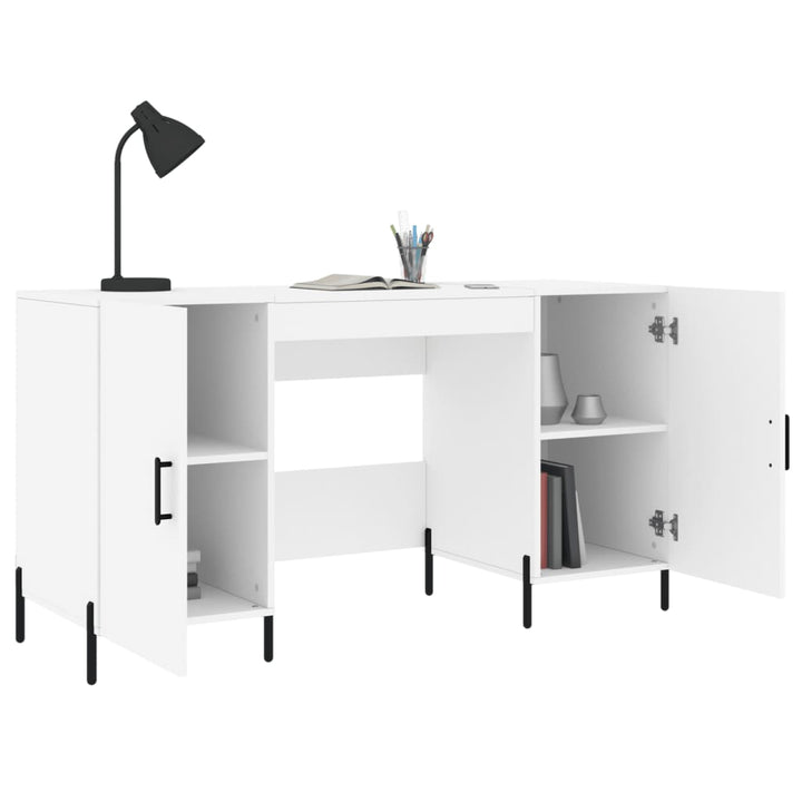 skrivebord 140x50x75 cm konstrueret træ hvid