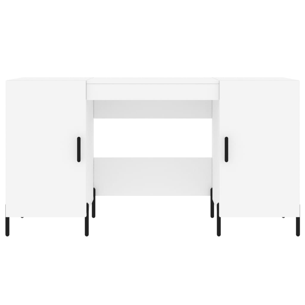 skrivebord 140x50x75 cm konstrueret træ hvid