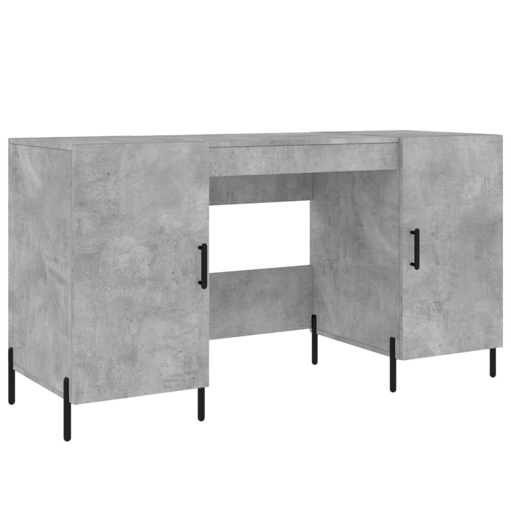 skrivebord 140x50x75 cm konstrueret træ betongrå