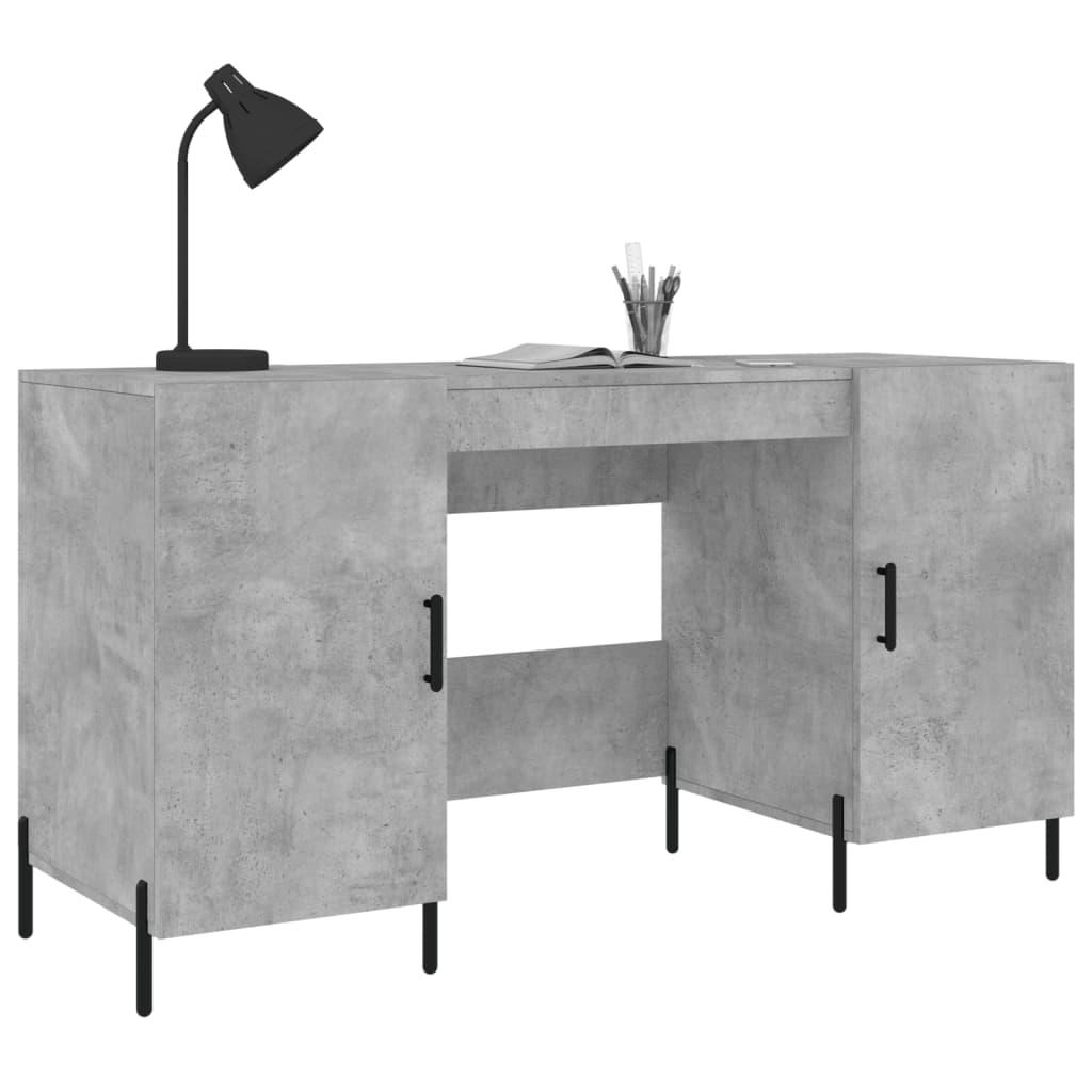 skrivebord 140x50x75 cm konstrueret træ betongrå
