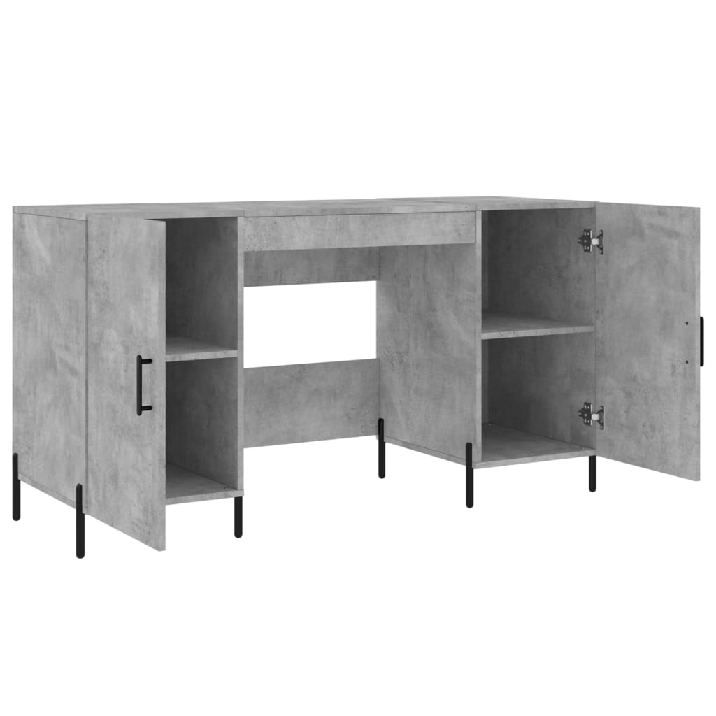 skrivebord 140x50x75 cm konstrueret træ betongrå
