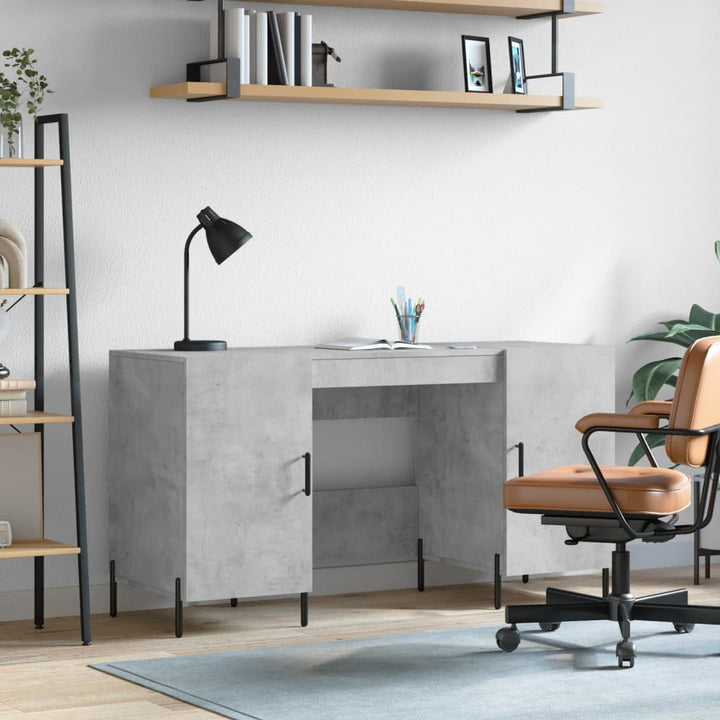 skrivebord 140x50x75 cm konstrueret træ betongrå