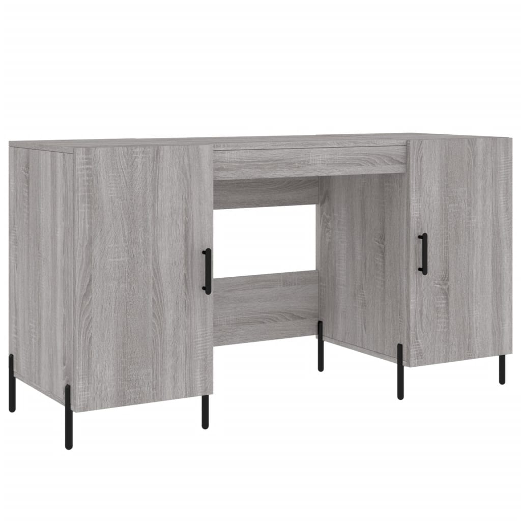 skrivebord 140x50x75 cm konstrueret træ grå sonoma-eg