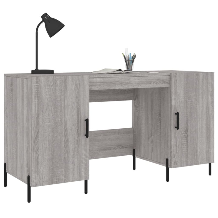 skrivebord 140x50x75 cm konstrueret træ grå sonoma-eg